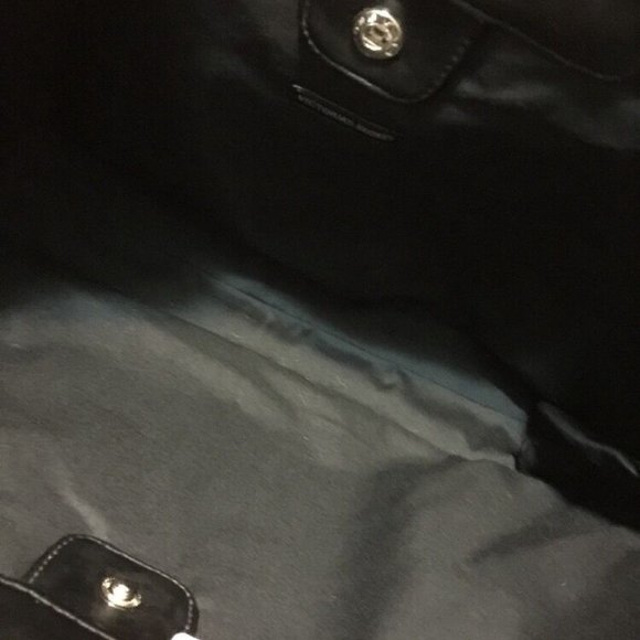 Victoria's Secret Tote Bag Clutch Black Silver Sparkle Dots - Picture 3 of 6